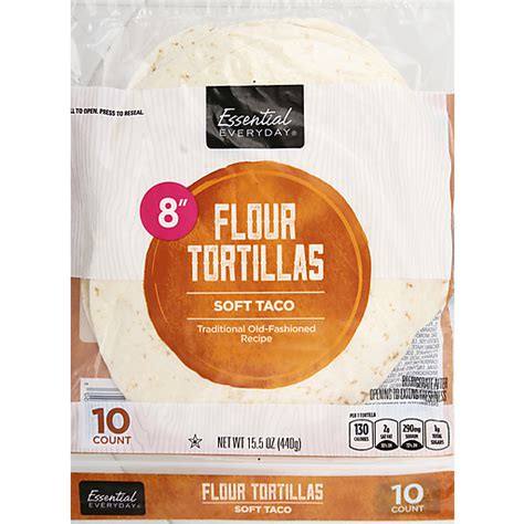 Essential Everyday Tortillas Flour Soft Taco 8 Inch 10 Ea Hispanic Food Fair Markets