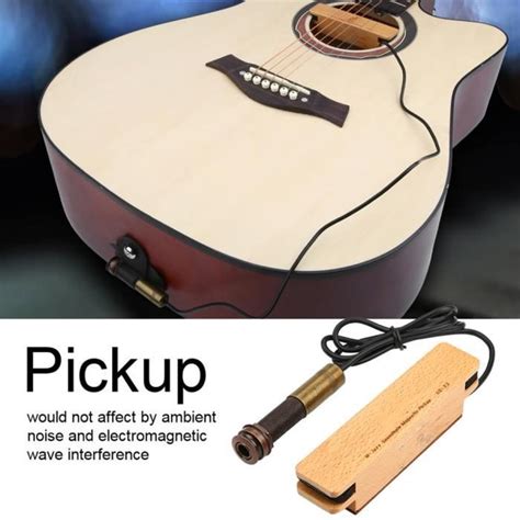 Fdit Micro guitare bois Prise externe fermée magnétique passive en bois