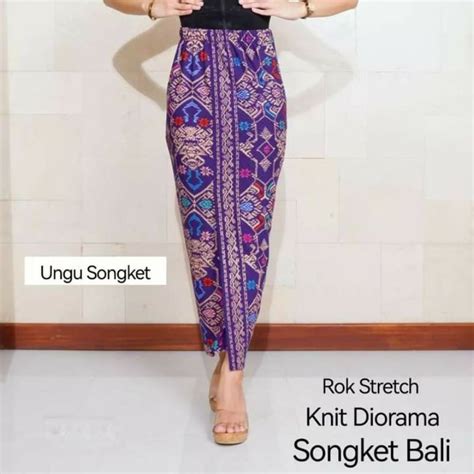 Jual Rok Panjang Span KAMEN BALI JADI KNIT STRECH MOTIF SONGKET