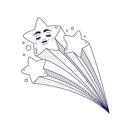 Free Vector | Shooting star drawing illustration