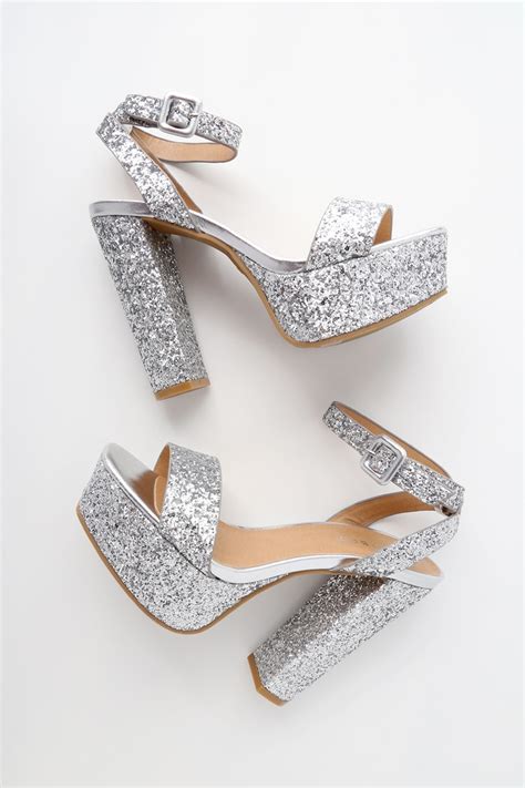 Silver Bling High Heels