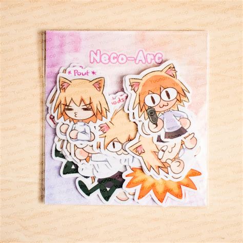 Neco Arc Sticker Set Funny Cat Meme Stickers Melty Blood Etsy Ireland