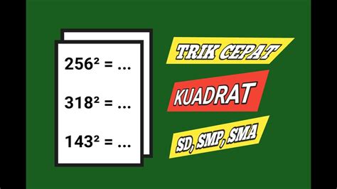 Trik Cepat Kuadrat 3 Bilangan Youtube