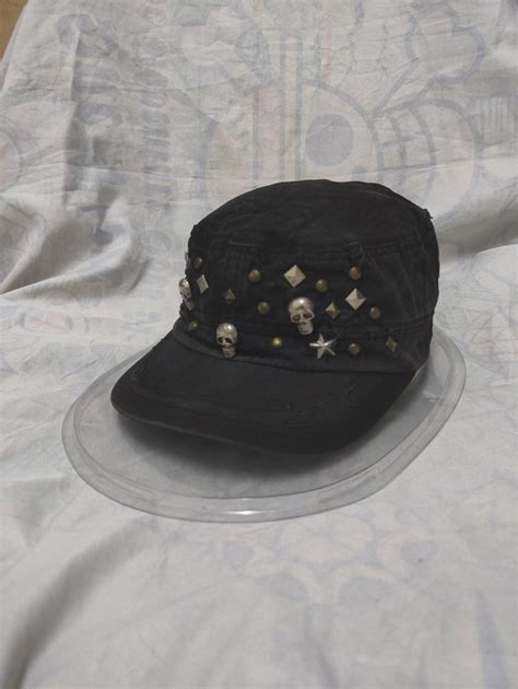 Skulls Punk Skull Rivet Army Cap Style Grailed