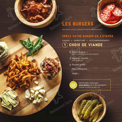 Carta de Restaurant Bon Voyage, Rimouski