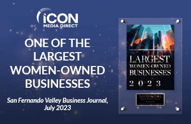 SFVBJ Awards Icon Media Direct As One Of Largest Women Owned Businesses