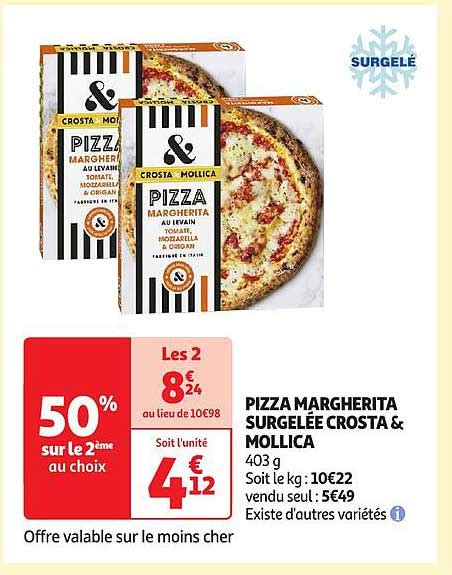 Promo Pizza Margherita Surgelée Crosta Mollica chez Auchan