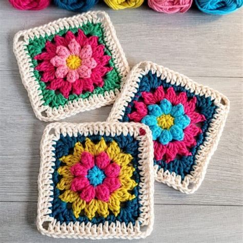 How To Crochet A Flower Granny Square Free Pattern Annie Design Crochet