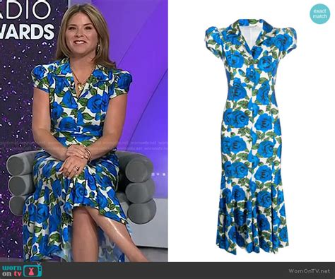 Wornontv Jennas Blue Floral Cap Sleeve Dress On Today Jenna Bush