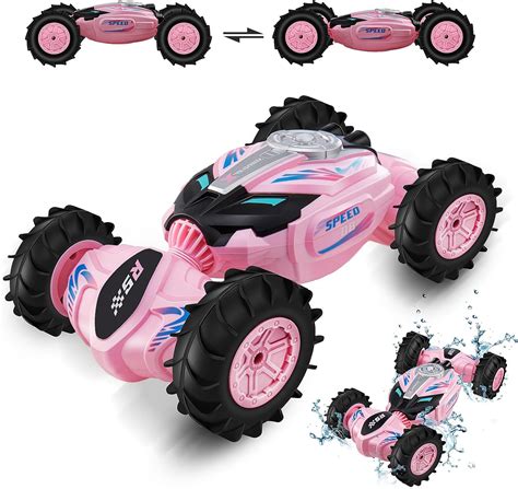 ARTISHION Coche RC Anfibio 116 Pulgadas Color Rosa Para Tierra Y Agua