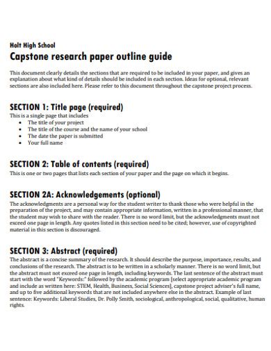 Scientific Research Paper Outline Example