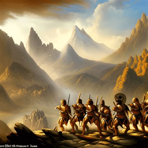 Epic Fantasy Painting Of Diverse Warriors Creative Fabrica