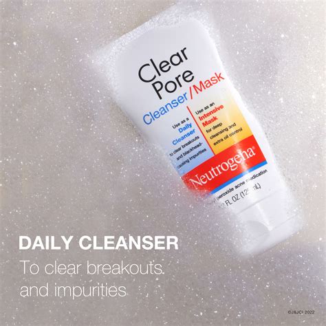 Neutrogena Clear Pore 2 In 1 Facial Cleanser And Clay Mask 4 2 Fl Oz