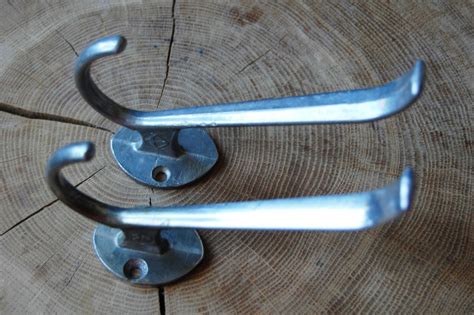 Vintage coat hooks set of 2, Wall coat rack, Retro hangers, Strong coat ...