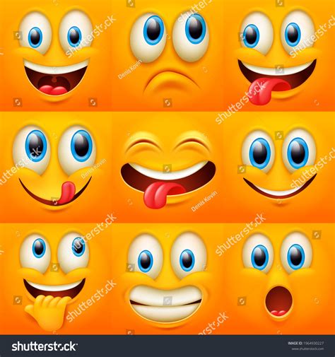 Cartoon Faces Funny Face Expressions Caricature Stock Vector Royalty