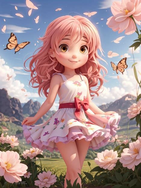 Premium AI Image | Charming Chibi Anime Girl with a Cute Smile