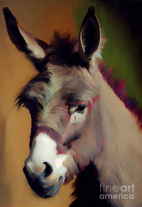 Burro Donkey Oil Painting By Asar Studios Digital Art By Celestial