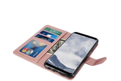 Luxebass Bookcase Geschikt Voor Samsung Galaxy J Rose Goud