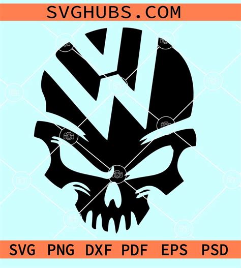 Volkswagen Logo Skull SVG Volkswagen Skull SVG Volkswagen Logo SVG