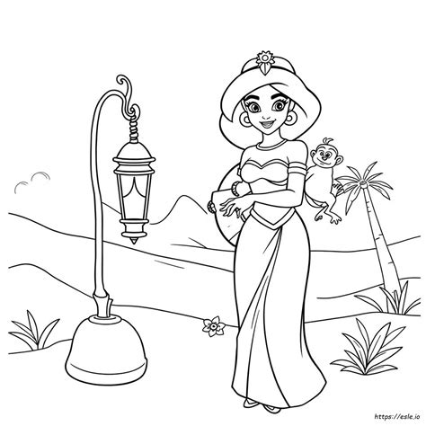 princess jasmine coloring pages 10