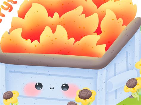 Cute Kawaii Printable Dumpster Fire Clipart Commercial Use Etsy