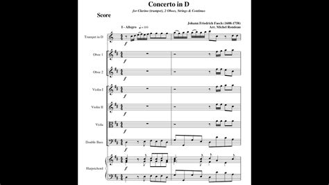 Johann Friedrich Fasch Trumpet Concerto In D Major W Score