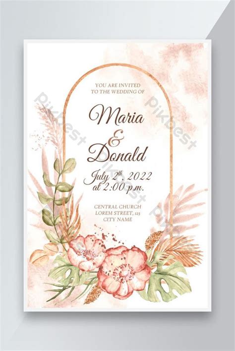 Wedding Card Poster Floral Decor Design Ai Free Download Pikbest