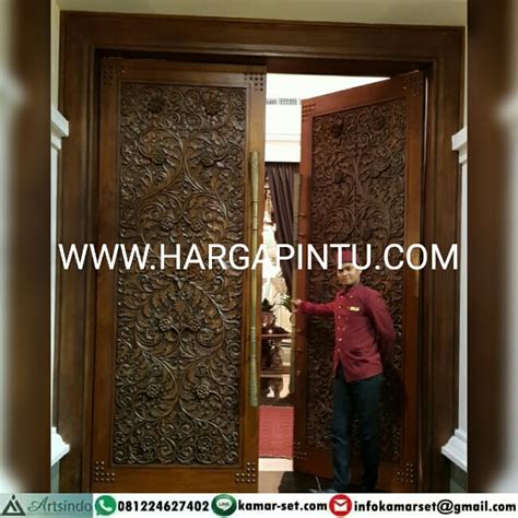 Model Pintu Mewah Kupu Tarung Ukir Kayu Jati Arts Indo Furniture