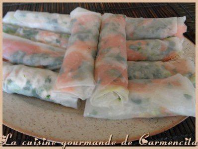 Rouleaux De Printemps Au Crabe Et Au Saumon Fum Cuisine Gourmande De