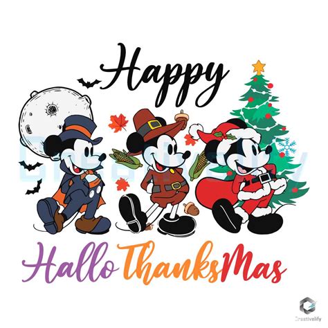 Happy Hallothanksmas SVG Vintage Mickey File Download - CreativeLify