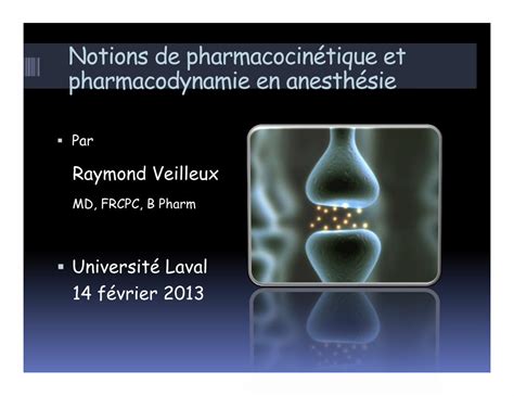 PDF Notions de pharmacocinétique et pharmacodynamie en anesthésie