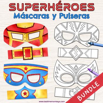 Superh Roes M Scaras Y Pulseras Bundle By Tea Time Monkeys Spanish