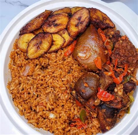 Delicious Jollof Rice With Meat And Plantain