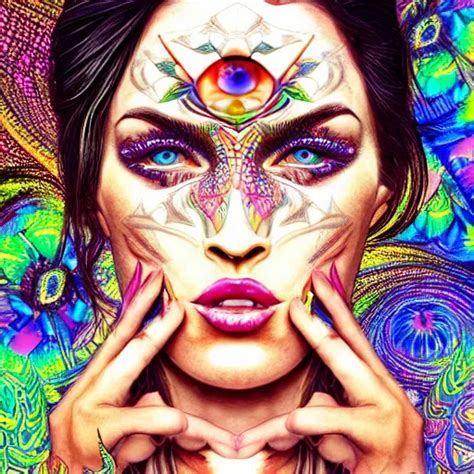 An Extremely Psychedelic Portrait Of Megan Fox Stable Diffusion