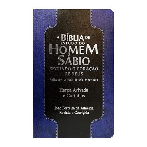 B Blia De Estudo Do Homem S Bio Harpa E Corinhos Azul E Preto