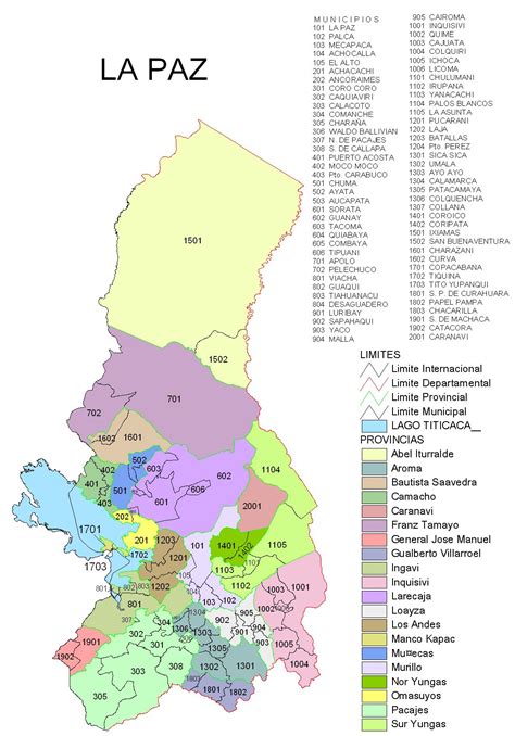 Provincias Del Departamento De La Paz Tamaño Completo Ex