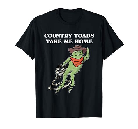 Country Toads Take Me Home Cowboy Frog Funny Western T Shirt