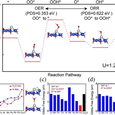 A Oer And Orr Processes Over Catalyst Pd1cu2o111 B Gibbs Free