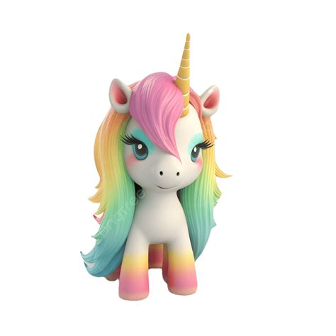 Pony Unicorn Gradient Color Cartoon Cute Stereoscopic 3d Modeling ...