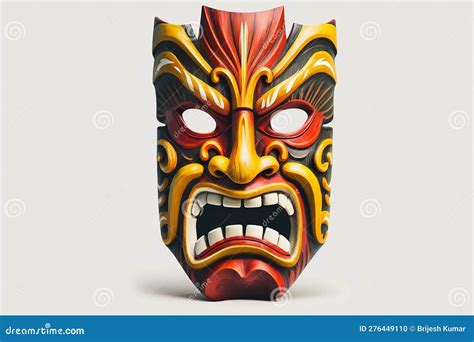 Tiki Masks And Wooden Totems Showcases The Traditional Hawaiian And Polynesian Art Style White