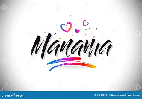 Manama Handwritten Calligraphy Cartoon Vector