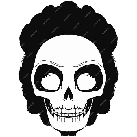 Premium Vector Sugar Skull Tattoos Female Hand Drawn Vector Black And