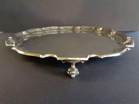 Antique Silver Plate Salver By Cavalier In Antique Silver Plated Trays