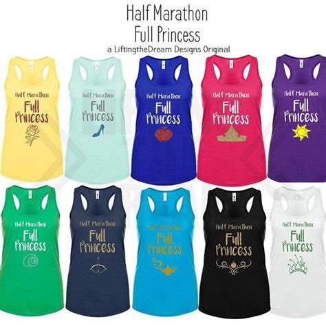 Half Marathon Full Princess® Princess Women S Tank Top Etsy Disney Running Outfits Disney