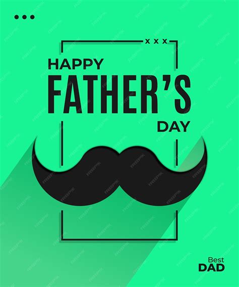 Premium Vector Happy Fathers Day Greeting Card With Mustache Illustration