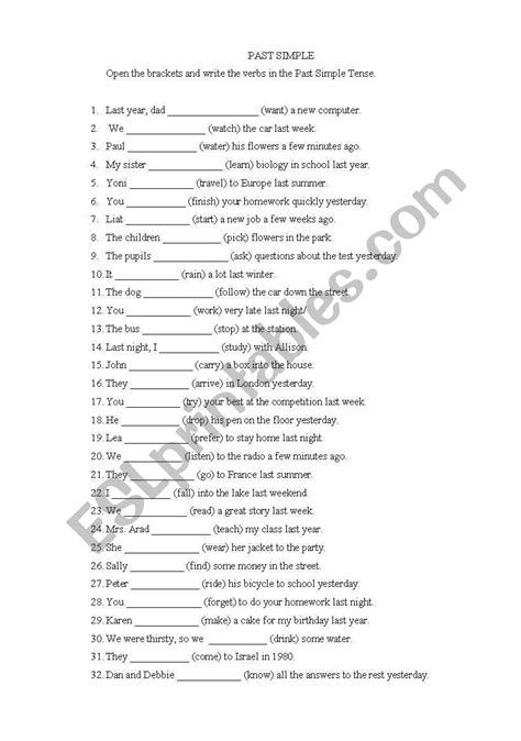 Past Simple Esl Worksheet By Katiushka74