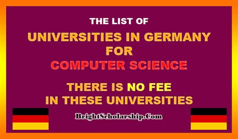 Computer Science Universities in Germany with No Fee 2021