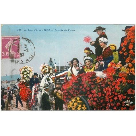 Carte Postale Ancienne 06 NICE Bataille De Fleurs 1937 Cartes