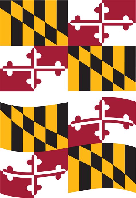 Maryland flag on white background. Maryland waving flag sign. flag of ...