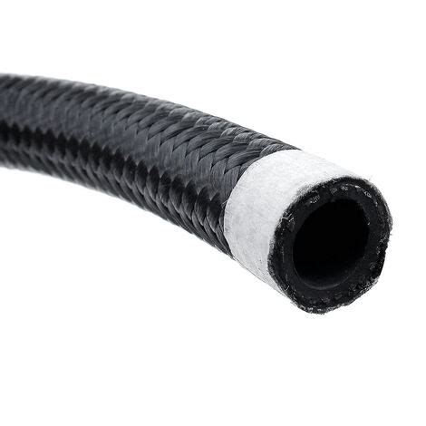 3FT Car Fuel Oil Gas Hose Hose AN10 Black Braided Stainless Steel Nylon